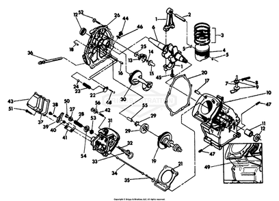 Engine Long Block Diagram and Parts List for 9803-0 MC5500 Briggs and Stratton Generator